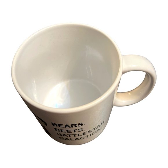 The Office Dwight Shrute Bears Beets Battlestar Galactica White Coffee Mug 3.75" - Picture 3 of 5